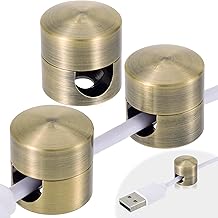 3Pcs Cable Anchors for Desk, Gun Metal Cord Anchors Holder Aluminum Wire Organizers Adhesive Adjustable 2-in-1 Cord Clips Charger Cable Management for Nightstand Office Home Desktop Wall
