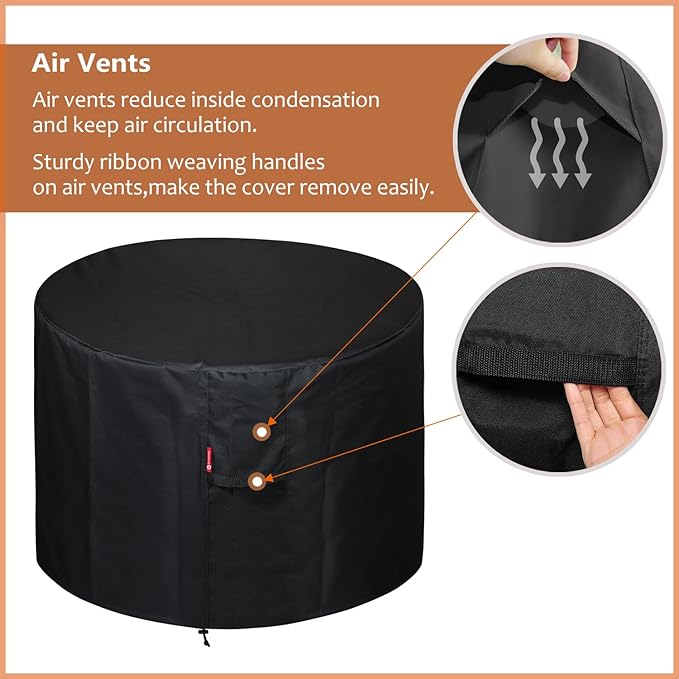 SheeChung Fire Pit Cover Round 30"Dx25"H,Propane Firepit Covers for BALI OUTDOOR Fire Pit,Waterproof 600D Outdoor Cover,Outside Gas Fire Pit Cover