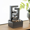 Desktop Waterfall Fountain Small- 9.65" Relaxation Tabletop Fountain with Soothing Sound for Office & Home Decor - Desktop Water Fountain Feature with Natural Stones