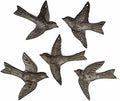 SET OF 5 Birds Wall Decor, Cute Flying Birds, Indoor Outdoor, Handmade, Wall Decorations for Living Room, 6 Inch, Haitian Art