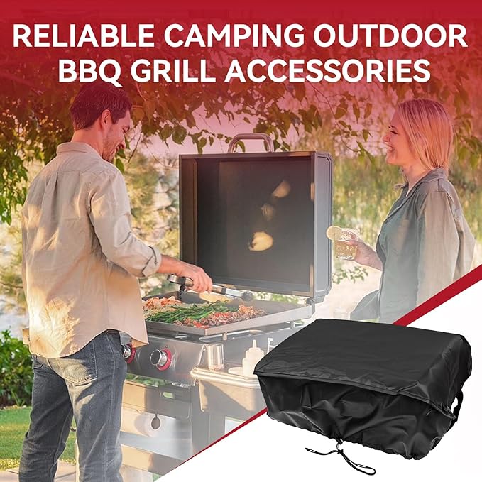 22" Griddle Cover for Blackstone 22 inch Tabletop Griddle with Hood 1813, Waterproof Grill Cover, Portable Camping Outdoor BBQ Flat Top Gas Grill Accessories, Black