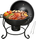 Portable Charcoal Grill with Built-In Thermometer, Adjustable Air Vent & Easy Cleanup, Portable BBQ Grill for Camping, Tailgating, Picnics and Small Backyard Cookouts, Easy-to-Carry Outdoor Grill