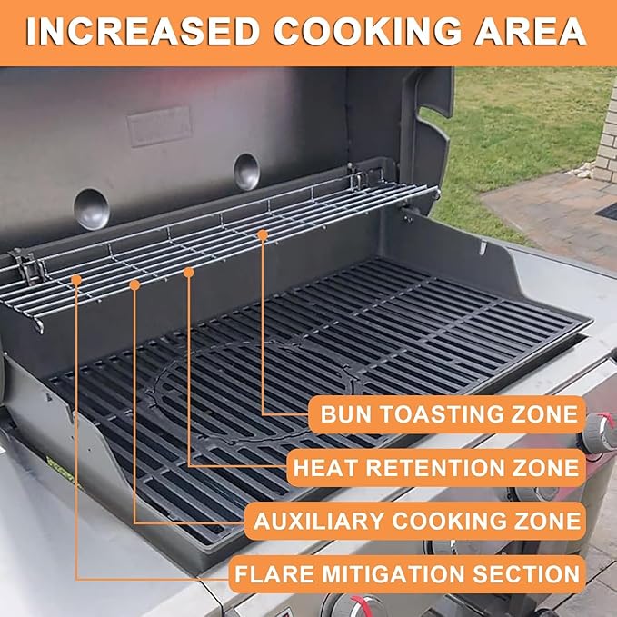 66045 Warming Rack for 4-Burner Weber Genesis 2 GS4 Grill Parts Replacement Weber GS4 Genesis II 400 SER II E410 E435 S435 SE410 Accessories 4 Burner Grills, 32 3/4" L Stainless Steel Upper Rack 66800