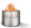 Smokeless Firepit Bonfire 20", Outside Wood Burning Metal Stove Stainless Steel Fire Pit with Carry Bag, Portable Camping Propane Patio Backyard, Easy Setup & Cleaning (Silver)