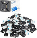 XHF 500 PCS 3/4" Black Self Adhesive Cable Zip Tie Mounts Wire Cable Clips Holders Management Anchors Organizer Holders Squares(HS-101S)