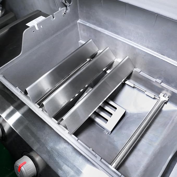 SUS304 Stainless Steel 15.3" Flavorizer Bars for Weber Spirit E310 E320 E330 S310 S320 S330, Spirit 300 & GS4 Spirit II 300 Series Grill with Front Knobs, Grill Parts for Weber Spirit 7636 69797
