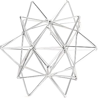 Metal Geometric Table Top Decor, 3D Sliver Spheres Decorative Accents Balls, Iron Abstract Sculpture Objects for Home Decor, Coffee Table Top Decorations for Home Office Living Room Bedroom Decor