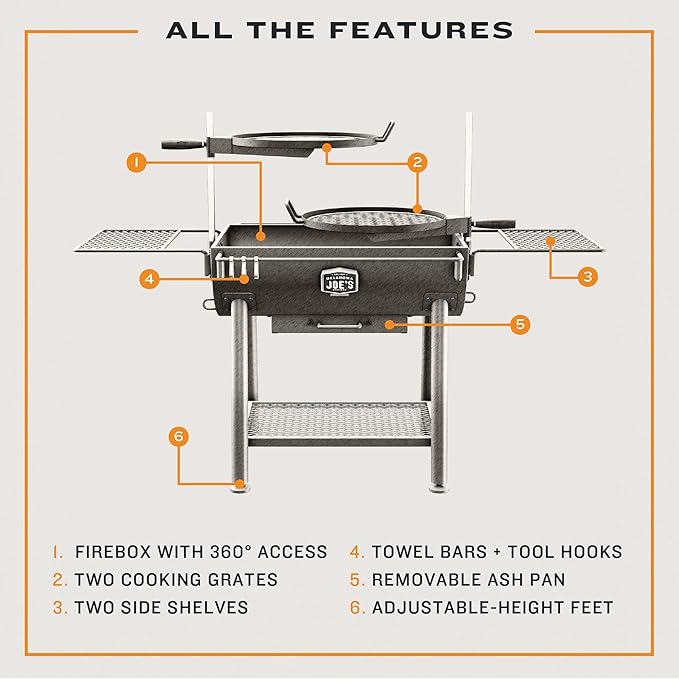 Oklahoma Joe's Firecraft Series Modular Open Fire Barrel Charcoal Grill with 480 sq. in. Cooking Area in Black