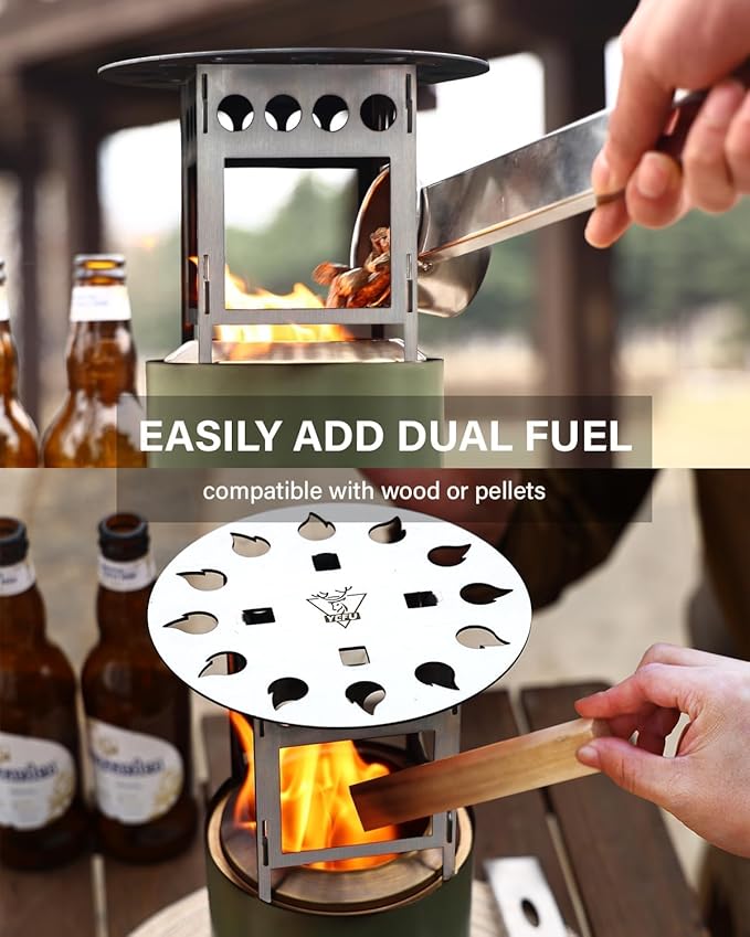 YEFU Fire Pit Heat Deflector for Solo Mesa Stove, Portable Heat Diffuser for 5 inch Tabletop Firepit Captures and Redirects Warmth, Detachable Burner Cover Accessories