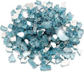 10 lbs Fire Glass, 1/2 Inch Aqua Blue Reflective Fire Glass for Propane Fire Pit, Fire Pit Glass Rocks Safe for Fireplace, Table and Landscaping