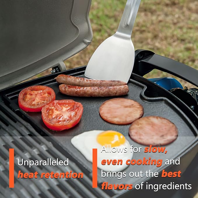 6558 Griddle for Weber Q100 Q120 Q1000 Q1200 Series Grills,Cast Iron Grill Parts for Weber Q100/1000 Series Gas Grills Accessories,12.6" x 8.6" Cooking Griddle for Webbr