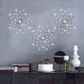 ZEXUIRU 3 Set Silver Starburst Wall Art for Home Decor Metal Bling Crystal Rhinestones Sunburst Wall Decor Sparkling Rhinestone Art Accent Silver - 18in