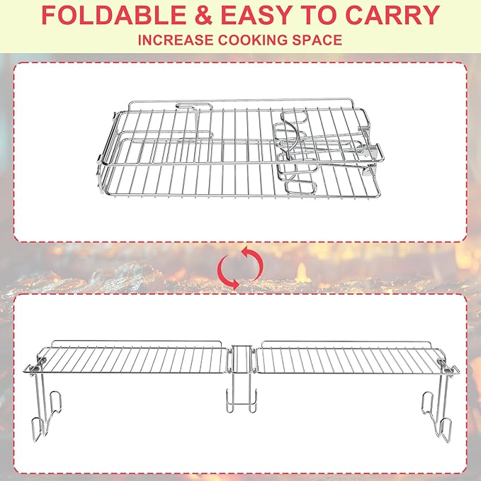 DcYourHome Griddle Warming Rack Compatible with 36" Blackstone Griddles(Not for Pro-Series),Adjustable Stainless Steel Rack for Blackstone Griddle Stand 36 Inch Accessories,One-Step Clip On Attachment