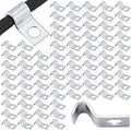 Yaocom 100 Pcs Silver Cable Wire Screw Clips 1/4 Inch, Zinc Plated Steel Clamp Outdoor Cord Clips for Wall Mounting Wire Management