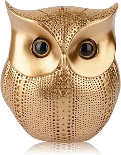 Owl Statue, Retro Buho Owls Figurines for Unique Home Decorations, Living Room Decorations, Gold Office Decor, Small Decor Items for Shelf, Bookself TV Stand, Gifts for Owl Lovers