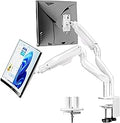 BIZUM Dual Monitor Stand for 17″-42", Heavy Duty Ultrawide Monitor Arm Dual-Monitor Mount VESA Mount with Clamp/Grommet Base, Holds 33.1lbs per Arm, White