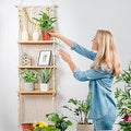 jontell Macrame Wall Hanging Shelf- Macrame Shelves Handmade Decorative Floating Boho Shelf-Plant Shelf Display Rack to Organize and Decor for Living Room, Bedroom, Bathroom