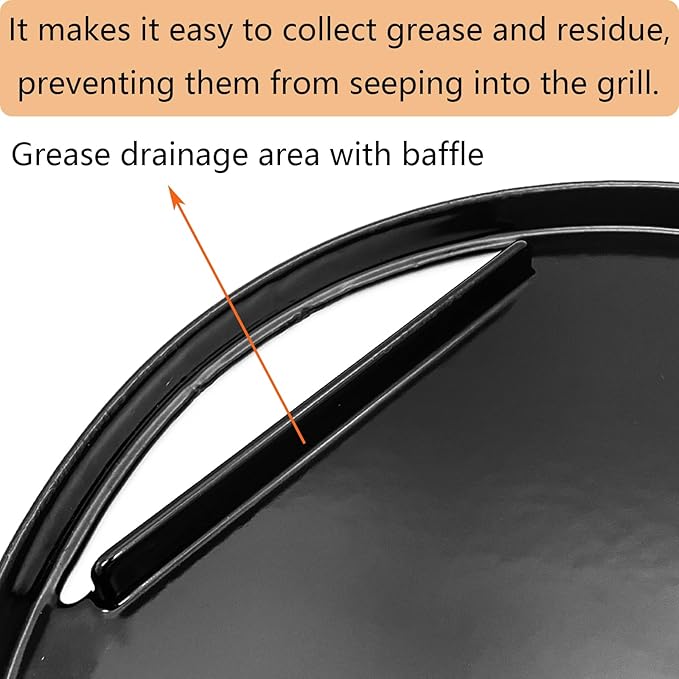 Cast Iron Round Cooking Griddle Plate Replacement for Weber 22" Kettle, One-Touch, Master Touch, Bar-B-Kettle, Performer Charcoal Grill for Recteq Pellet Grill RT-B380 Bullseye, Fire Pit Camping