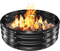 Metal Fire Pit Ring/Bonfire Fire Ring- 3 FT Diameter, 0.8 MM Thick,1 ft High, Durable and Stylish for Outdoor Fire Pits,Patios and Camping (Black, 3X3X1 ft)