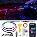 Acrylic Interior Car LED Strip Light with 30S Motion Sensor Switch&USB Hub, Dreamcolor 55.1 inches Ambient Lighting Kits, RGB Colors Neon LED Strip Light