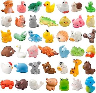 ywevyezc 42 Pcs Mini Resin Animals 42 Styles Resin Animals Figurines Bulk for Micro Fairy Party Favors Garden Hide Accessories Dollhouse Crafts Decor