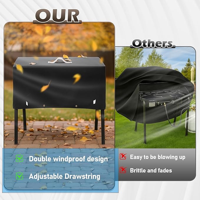 Utheer Grill Cover for Camp Chef 2 Burner Stoves, Heavy Duty 600D Waterproof Fabric Grill Cover for Camp Chef Explorer EX60LW, EX60P, EX280LW, YK60LW, with Stove Carry Bag
