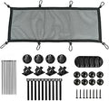 Under Desk Cable Cord Management Net Kit, Privacy Mesh Large Flexible Cable Duct Flexible Under Desk Wire Net, Cable Tray Mesh Organizer for Most Table Hiding Cables Office （8 Rubber Bands）