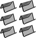 Black Metal Mesh Business Card Holder Desk Business Card Organizer for Desk Office Name Card(Black, 6 Pack)