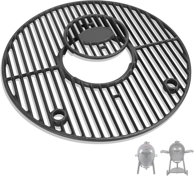 19.5" Round Grill Grate for Akorn Kamado Ceramic Grill Char Griller Akorn 16620 E56720 16820 Parts, Cast Iron Grate for Char-Griller E16620 Pit Boss K24 Louisiana Grills K24 Replacement, Firepit Grate
