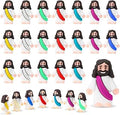Bememo 25 Pcs Little Jesus Figures Original Design Mini Rubber Jesus Figurine to Hide and Seek Religious Party Favors Sunday Baptism Gifts(Multicolor)