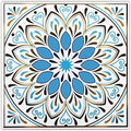 DICOFUN 32 Moroccan Tile Peel and Stick Backsplash, 6" x 6" Waterproof Mandala Stick on Wall Tiles (Style 6)