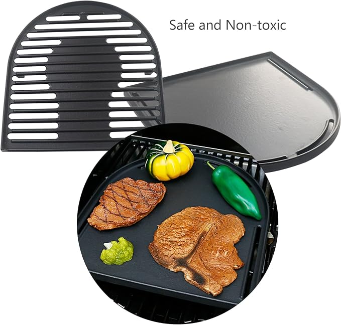 Cast Iron Cooking Griddle and Grill Grates Replacement Parts for Coleman Roadtrip Swaptop Grills LX LXE LXX, 2 Pack Grill Grids Grates Parts