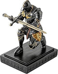 Medieval Armored Warrior Knight Pen Holder Desk Organizers and Accessories Resin Pencil Holder Paperweight as Gift with a Cool Letter Opener for Desk (Iron)