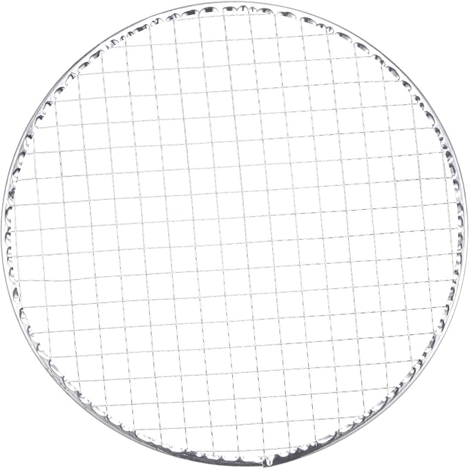 HARFINGTON 10pcs Round BBQ Grill Net 9.7" Dia Galvanized Iron Barbecue Mesh Mat for Baking Smoking Charcoal Grilling Roasting