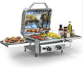 Cowsar Premium Dual-Burner Tabletop Gas Grill | 16,000 BTU Portable Propane Grill with 304 Stainless Steel & Dual Side Shelves – Compact Outdoor BBQ for Patio, Camping, and Backyard Grilling