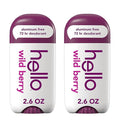 hello Wild Berry Aluminum Free Deodorant for Women and Men, 72-Hour Deodorant, Only 9 Ingredients, Baking Soda Free, Enriched with Shea Butter, Vegan, 2.6 oz Stick Deodorant (2 Pack)