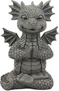 Ebros Gift Mini Zen Meditating Yoga Namaste Dragon Statue in Faux Stone Resin Finish 5" Tall Decor Figurine Zen Dragons and Dungeons As Fairy Garden Accessory Decorative Collectible Sculpture