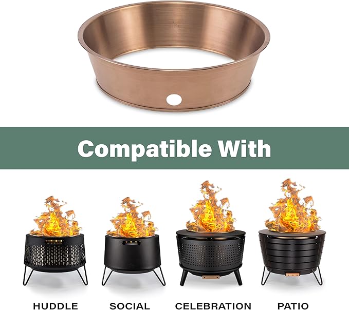 TIKI Patio & Celebration Fire Pit Heat Deflector Insert – Durable Metal Heat Reflector for Enhanced Warmth, Gold Finish, 13.78 Inch