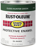Rust-Oleum 7738502 Stops Rust Brush On Paint, Quart, Gloss Hunter Green, (Pack of 1)