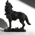 Black Howling Wolf Statue, Realistic Wild Wolf Sculpture, Resin Animal Figurine for Home Decor, Office Desk, Shelf, Wildlife Lover Gift