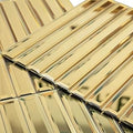 Diflart Beveled Mirror Backsplash Tiles for Kitchen, Gold Strip, 12x12 Inch, Mirror TIile for Bathroom Accent Wall, Pack of 5 Sq.ft