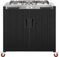 Feasto Gas Grill, Movable Outdoor Gas Stove Stainless Steel Top with Cabinet, 5 Burners with 36,200 BTUs, Outdoor Propane Grill for Outdoor Cooking, Ideal for Lawn & Garden, L35.4 x W24