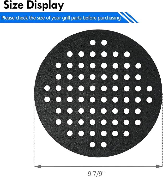KJ-MFG23 Cast Iron Fire Grate Replacement Parts for Kamado Joe 18 Inch Classic Series I II III 9.75in Charcoal Grate Plate KJ23RH KJ23RHC KJ15040921 KJ23RHCI-A Ceramic Grill Accessories