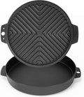 Cast Iron Griddle Gourmet BBQ Griddle 7421 for Weber 22 Inch Charcoal Grill, Cast Iron 13" Griddle Pan Easy To Clean Cast Iron Skillets Use In The Oven, On The Stove or Grill, Over A Campfire