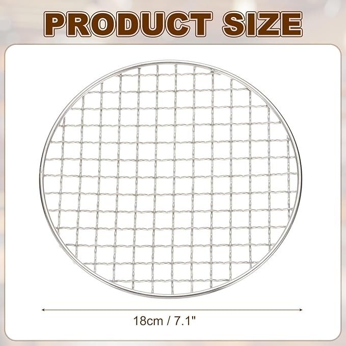 uxcell Stainless Steel Cooling Racks,7.1 Inch Round BBQ Grill Net Steaming Rack, Oven & Dishwasher Safe, for Baking Grilling Roasting Silver
