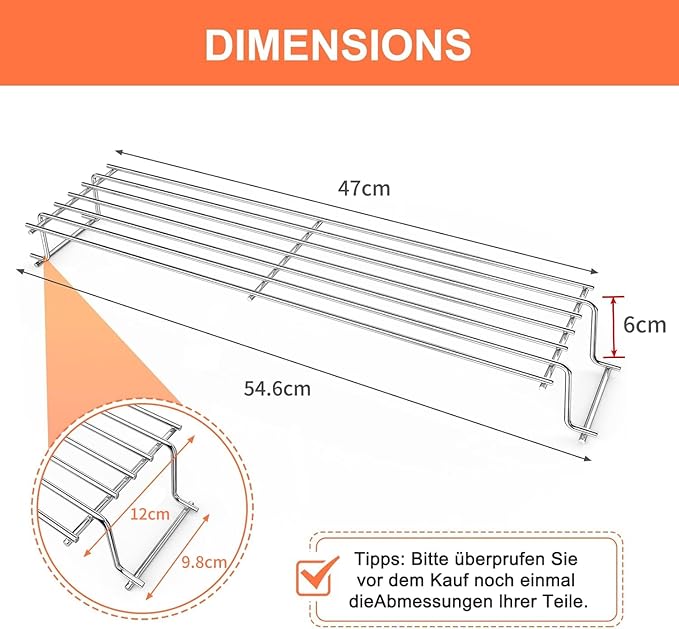 69866 Grill Warming Rack for Weber Spirit 200 Series & GS4 Spirit II 200 Series Fits Spirit E-210 S-210 E-220 S-220 with Front Controls Replacement for Weber 67026 7640 Stainless Steel Grill Top Rack