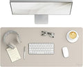 Smead Desk Pad, Vegan Leather Desk Mat with Non-Slip Faux Suede Backing, Perfect Desk Organizer for Office Decor, 36” x 17” Large, Sandstone (64826)