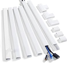 ZhiYo Cord Hider Wall Kit, 87in Cord Cover Wall Mounted TV, Wire Covers for Cords, Paintable Wire Hiders for TV On Wall, TV Cable Hider Wall Kit, Wall Cord Concealer, 6 x L14.5in W0.98 H0.5in, White