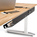 PAMO Cable Management Under Desk for Easy mounting Under-Table I Set of 2 - with 10X Cable Ties I Desk Organizer for Office/Home Office Table Thoughtful Cable Tray Holder
