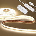 ALITOVE LED Strip Lights 5V USB 6.56FT 640LEDs 4000K Bright Dimmable White COB LED Light Strip with Remote Flexible LED Tape Lights for Cabinet Kitchen TV Backlights Shelf Bedroom Mirror Desk Lighting